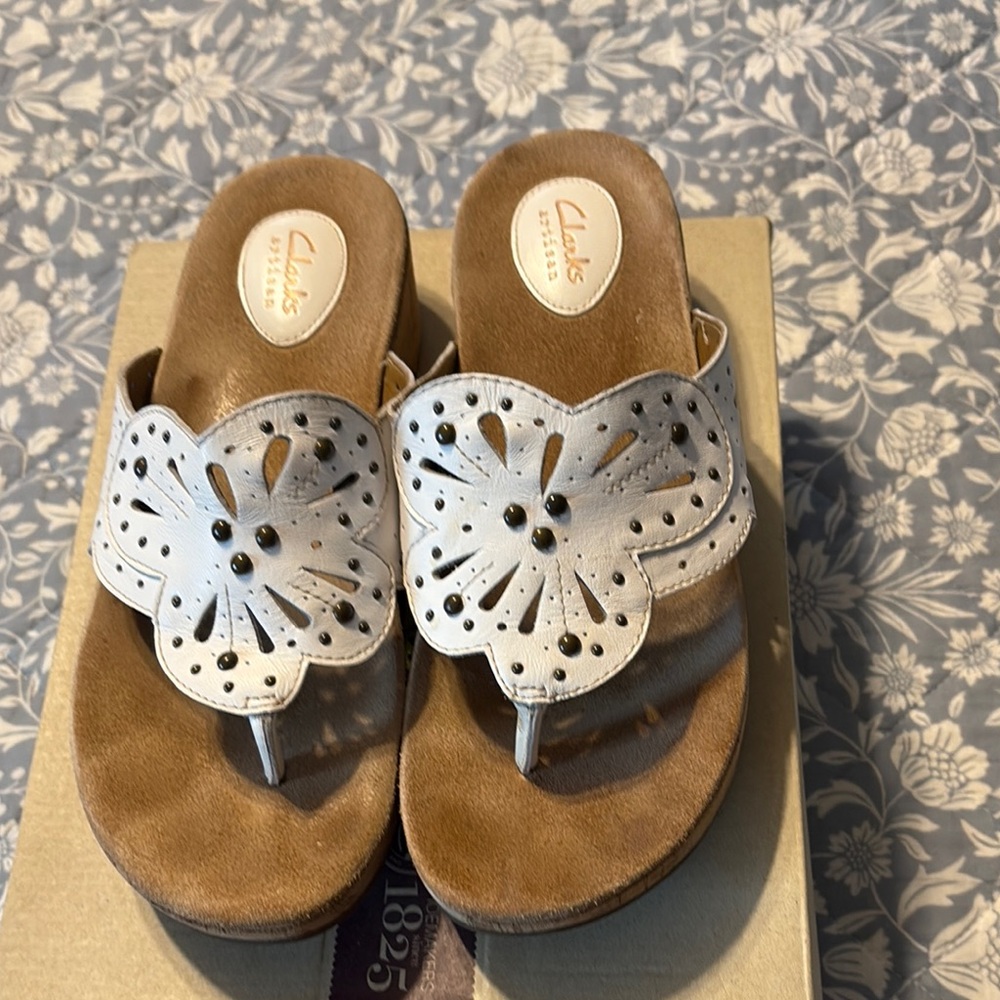 Clarks Women's White Sandals